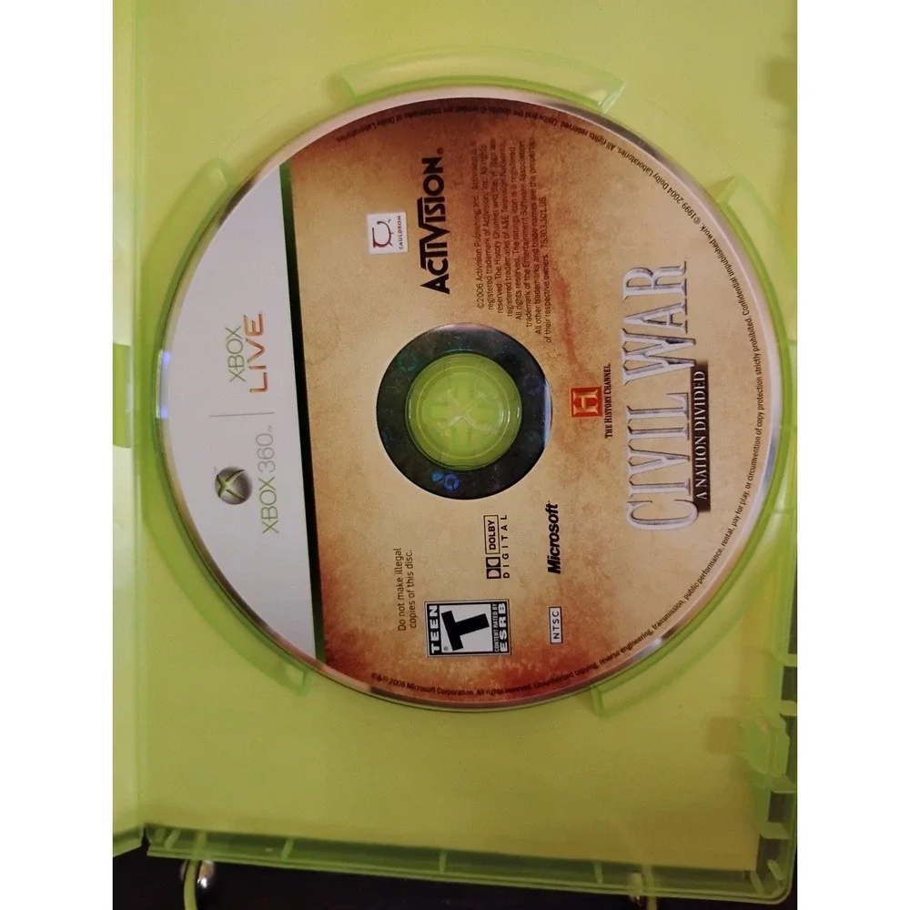 The History Channel Civil War A Nation Divided Microsoft Xbox 360 Game 2006